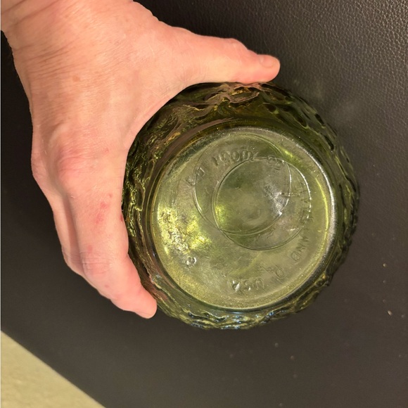 Vintage E.O Brody Company Green Glass Bowl Jar Candy Centerpiece Bowl USA - Picture 4 of 4